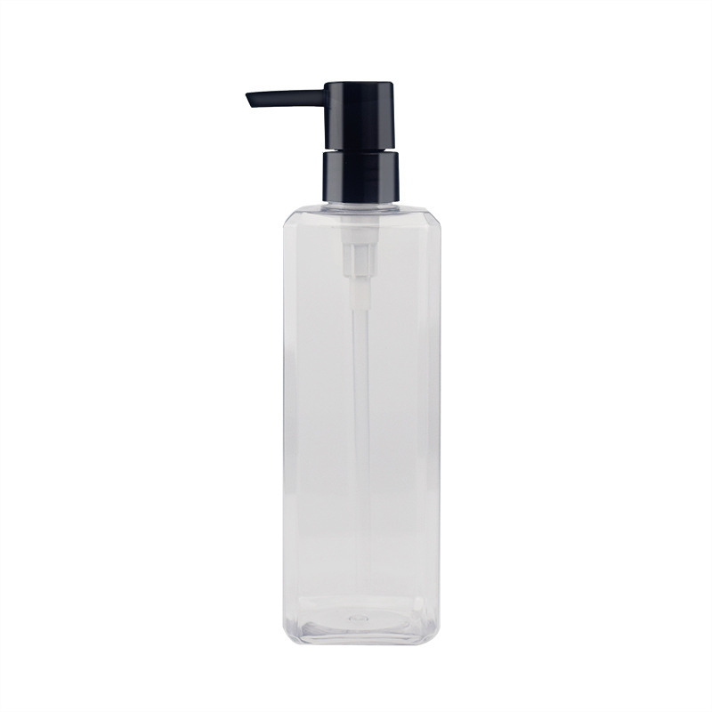 16 oz Refillable PET Plastic for Clear Empty Bottles Square Cosmetic 500ml Pump Sprayer Sealing for Shampoo