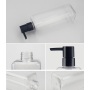16 oz Refillable PET Plastic for Clear Empty Bottles Square Cosmetic 500ml Pump Sprayer Sealing for Shampoo