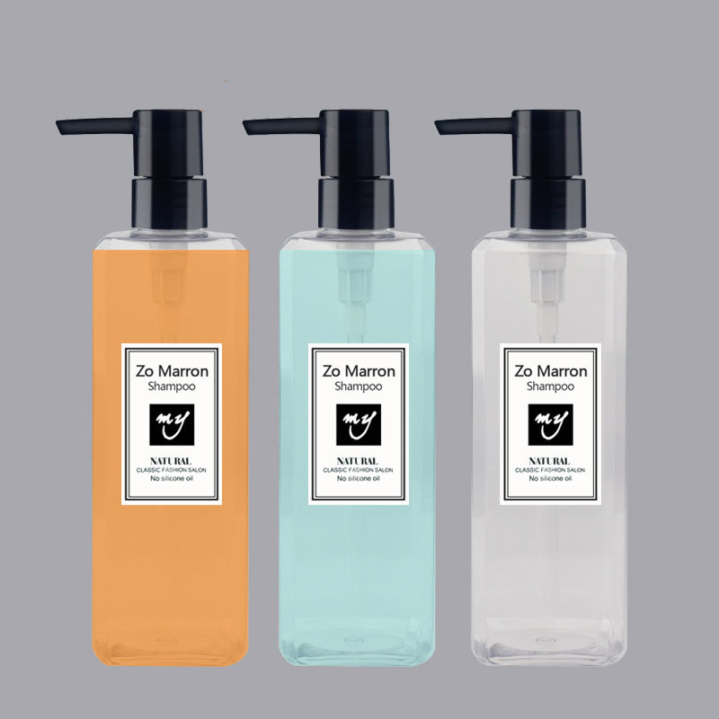 16 oz Refillable PET Plastic for Clear Empty Bottles Square Cosmetic 500ml Pump Sprayer Sealing for Shampoo