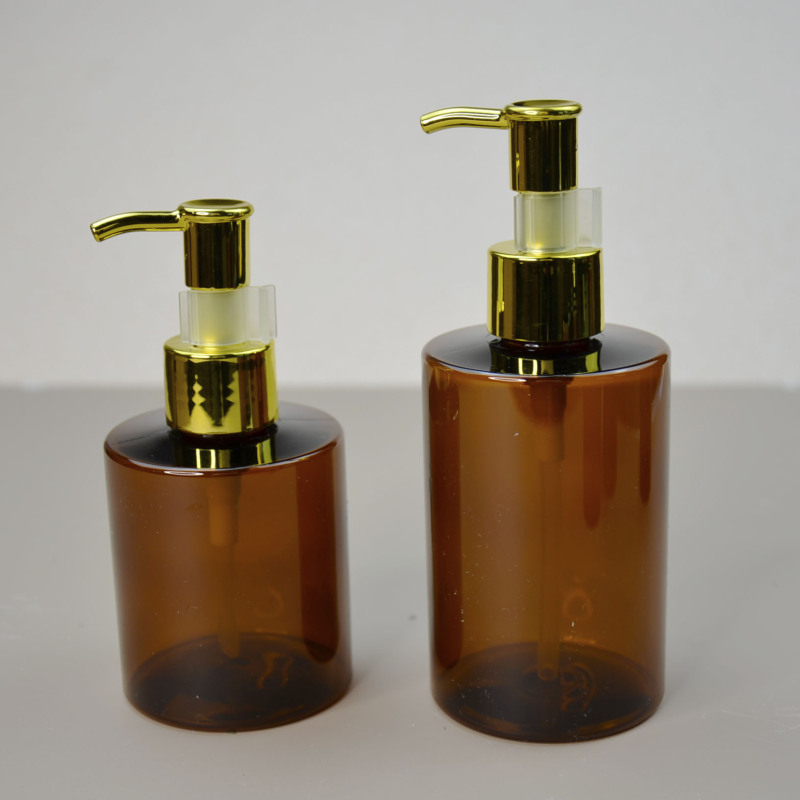 Skincare Packaging 150ml 200ml brown PET body lotion bottles plastic shampoo bottle empty amber