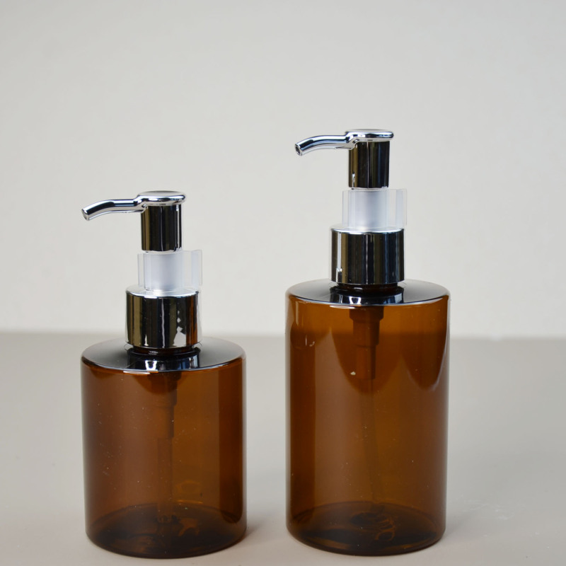 Skincare Packaging 150ml 200ml brown PET body lotion bottles plastic shampoo bottle empty amber