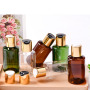 100ml Oblique Shoulder PET Plastic Bottle with Electroplated Disk Cap and Pump for Lotion Cosmetic Liquid Multiple Colors