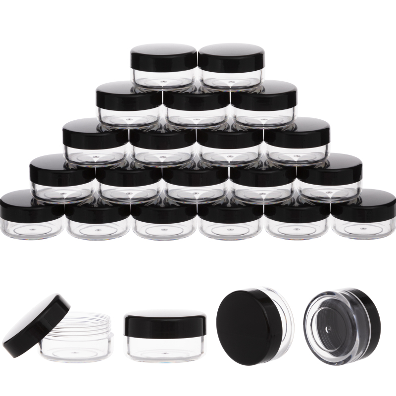 Cream Jar 10g Clear Black Blue Pink Plastic Mini Empty Powder Jar Facial Sample Cream Container Plastic Cosmetic Jars