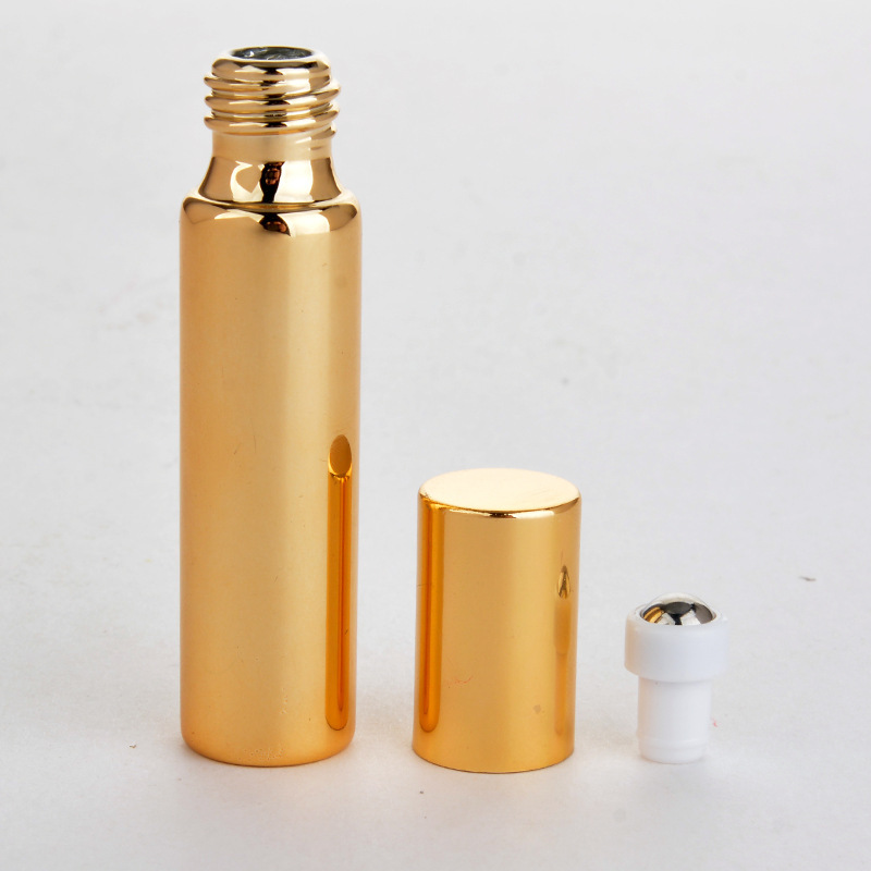 5ml Gold UV Glass Essential Oil Roll on Bottle Massage Eye Cream Bottling