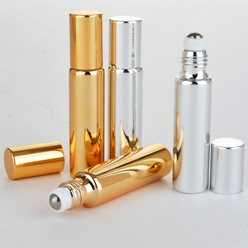 5ml Gold UV Glass Essential Oil Roll on Bottle Massage Eye Cream Bottling