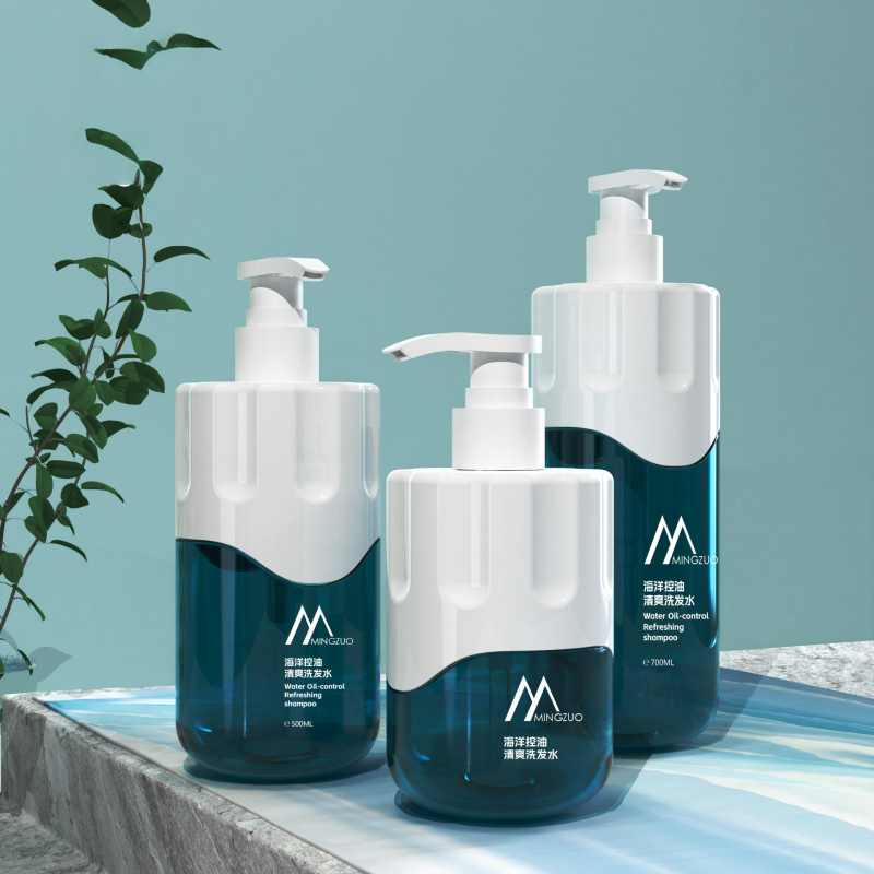 700ml Round Shoulder Simple Plastic Shampoo Bottle 500/300ml Luxury Body Wash Bottle for Lotion and Face Mask Use