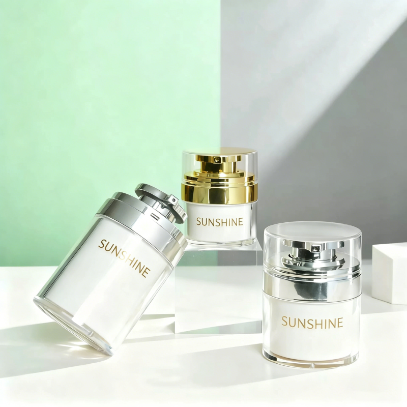 Double Layer Acrylic Plastic Airless Cream Jar 15g 30g 50g 100g Cosmetic Packaging for Cream