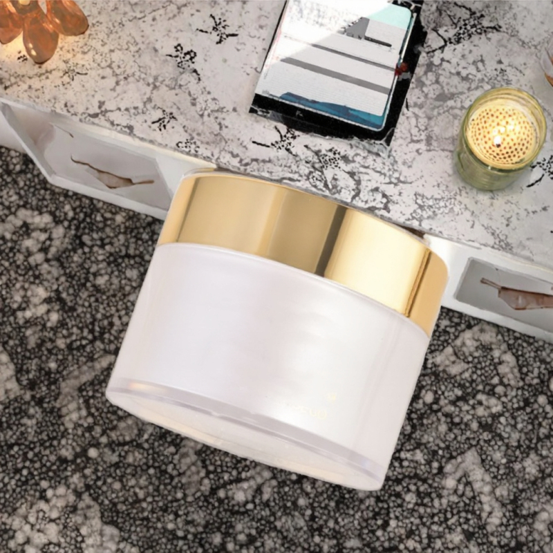 Best Selling Matte Acrylic Jars 15g 50g Golden Lid Cosmetic Skincare Packaging Containers for Luxury Skin Care Products
