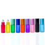 New Design 10ml Cosmetic Oil Red Green pink Glass Roll on Bottles rainbow Color Skincare Essential Oil Roller Bottle