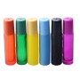 New Design 10ml Cosmetic Oil Red Green pink Glass Roll on Bottles rainbow Color Skincare Essential Oil Roller Bottle