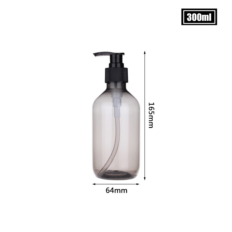 300ml Plastic Amber Shampoo Bottles with Black Pump