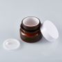 Wholesale Stock Products 30ml Cosmetic Plastic Amber Green Cream Jar With White Black Lid