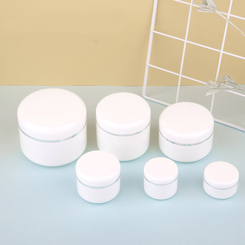 Round PP Luxury Cosmetic Jar White Plastic 20g 30g 50g Cream Jars Screw Lid PP Cosmetics Packing Like Lotions and Eye Creams