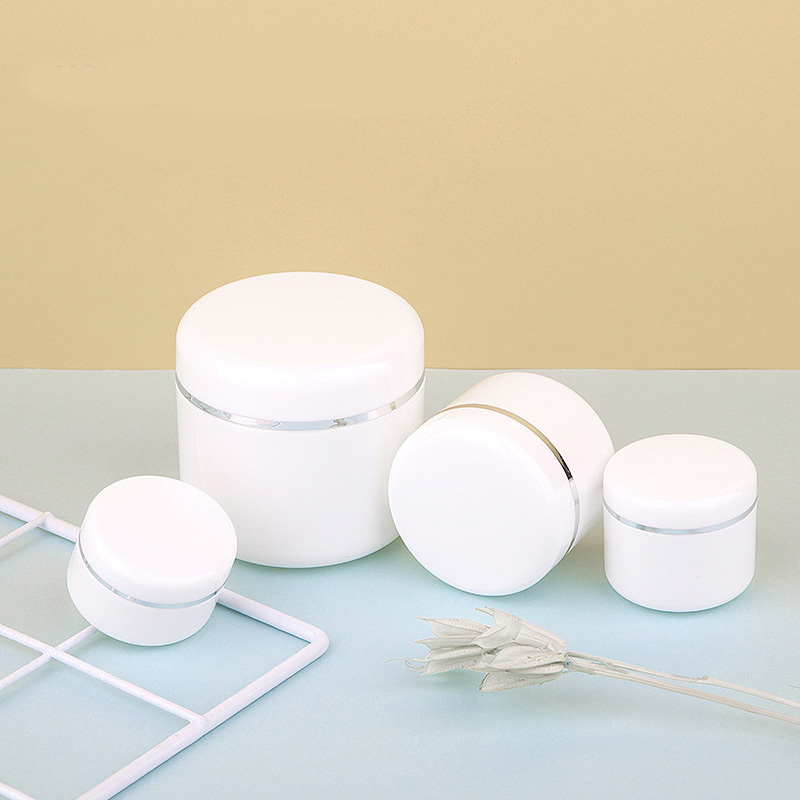 Round PP Luxury Cosmetic Jar White Plastic 20g 30g 50g Cream Jars Screw Lid PP Cosmetics Packing Like Lotions and Eye Creams