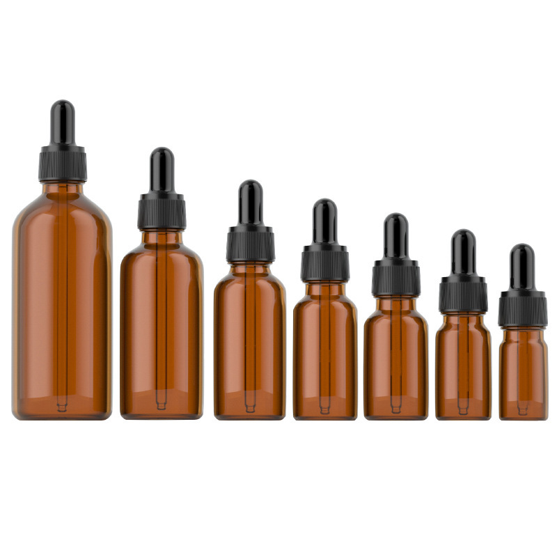 Customized Private Label Essential Oil Glass Bottle Square Gift Cosmetic Empty Hair Oil Bottles Dropper Sealing for Hair Oil