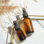 Customized Private Label Essential Oil Glass Bottle Square Gift Cosmetic Empty Hair Oil Bottles Dropper Sealing for Hair Oil