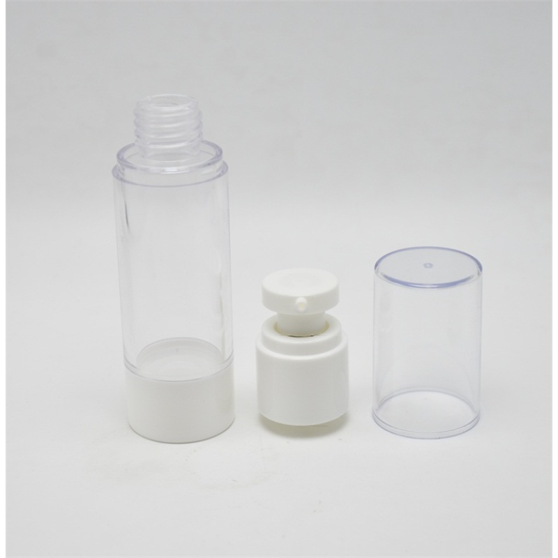 Special White Plastic Airless Bottle with Black Pump for Skin Care Serum Cosmetic Use