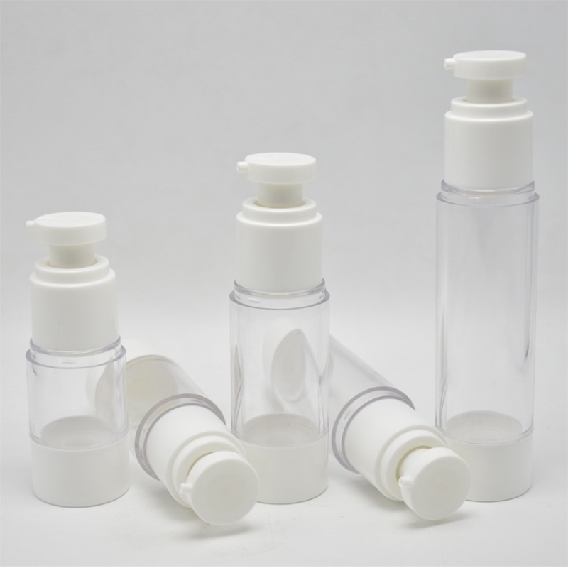Special White Plastic Airless Bottle with Black Pump for Skin Care Serum Cosmetic Use