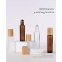 New Type Round Amber Clear Frosted Matte Amber Glass Essential Oils 10ml 15 ml Roll on Bottle With Bamboo Lid