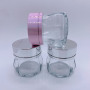 Customized Octagonal clear Body Cream Jar 100ml Big Jar Glass Container with Silver pink Cap