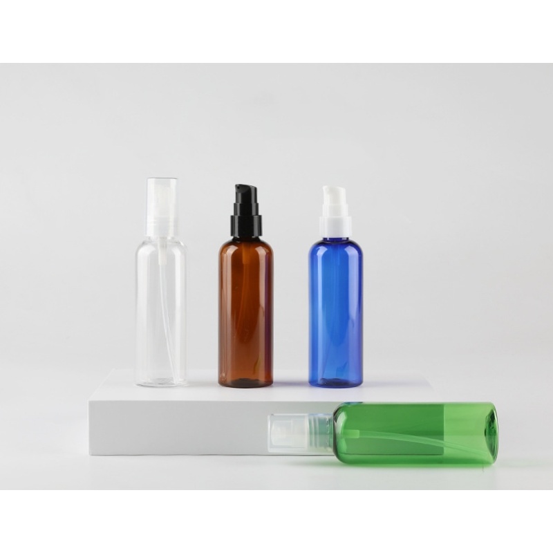 Luxury 100ml PET Plastic Skin Care Packaging Round Shoulder Dispenser Bottle with Screw Cap Elegant Luxury Lotion Bottle