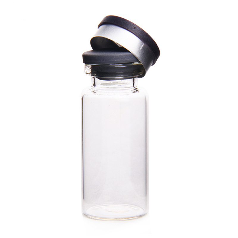 Wholesale Custom 10ml Clear Glass Vials with Rubber Stopper for Skin Care Cream