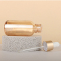 Wholesale Golden Glass Dropper Bottles 5ml 10ml 15ml 30ml 50ml 100ml Essential Oil Packaging with Matte Gold Cap
