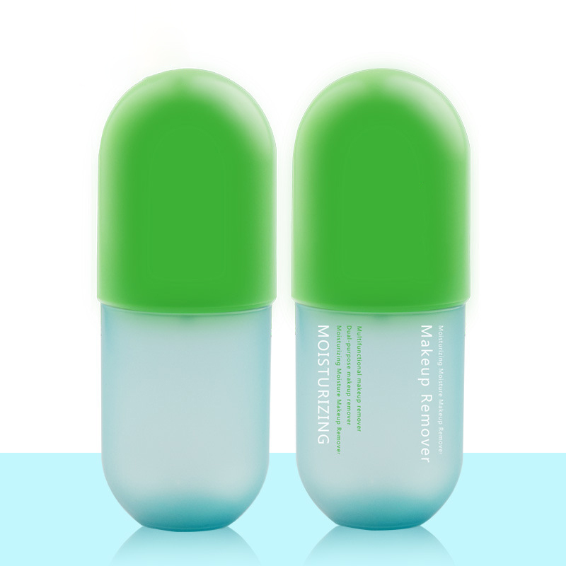 Customization 250ml Empty PET Bottles for Beauty Products Capsule Shape of Container With Pump Round Plastic Bottle