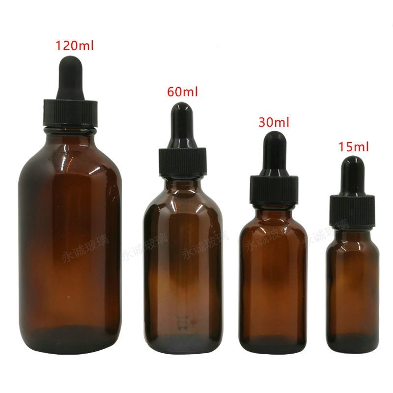 Hot Selling High Quality Wholesale Amber Cosmetics Empty Essential Oil Face Serum Glass Dropper Bottles With Dropper