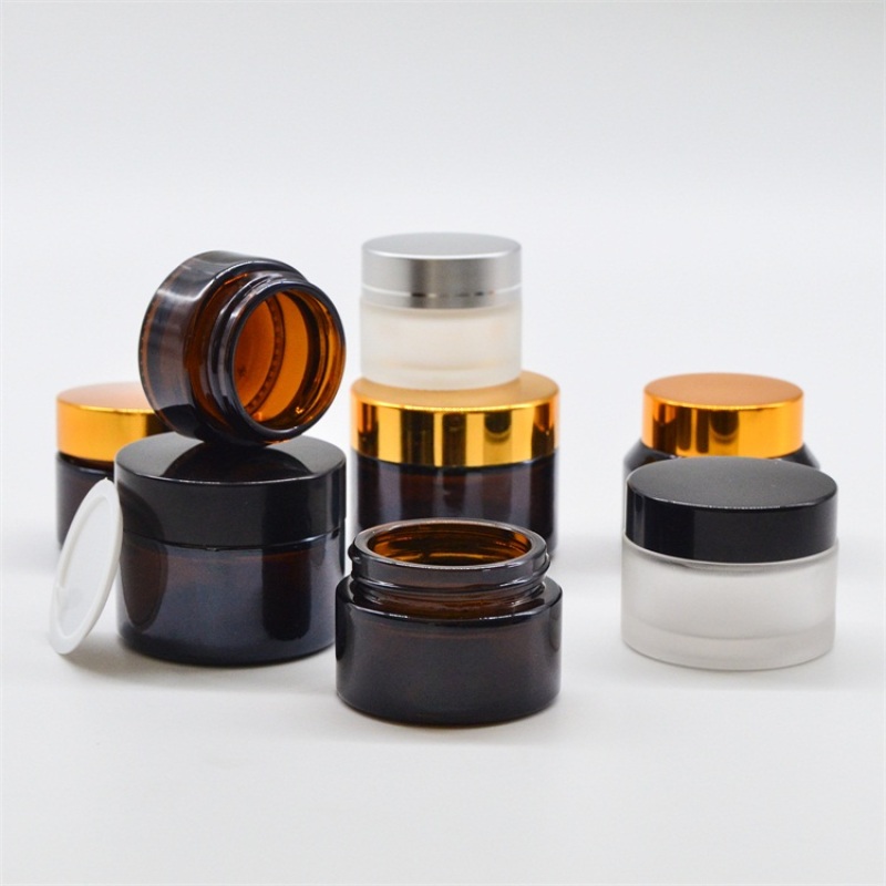 High Quality 5g 10g 30g 50g 100g Amber Cosmetic Containers Glass Jar