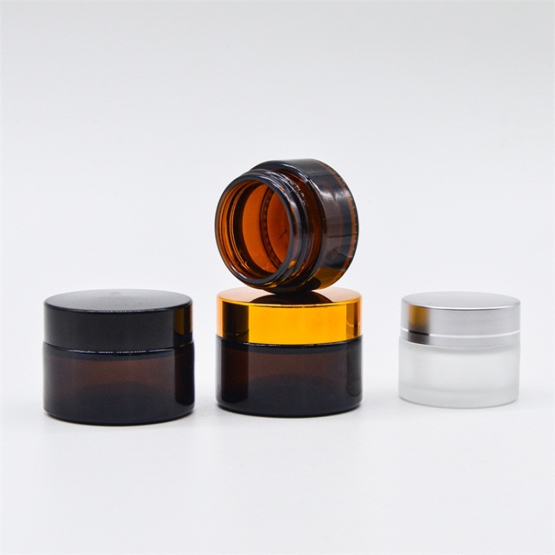 High Quality 5g 10g 30g 50g 100g Amber Cosmetic Containers Glass Jar