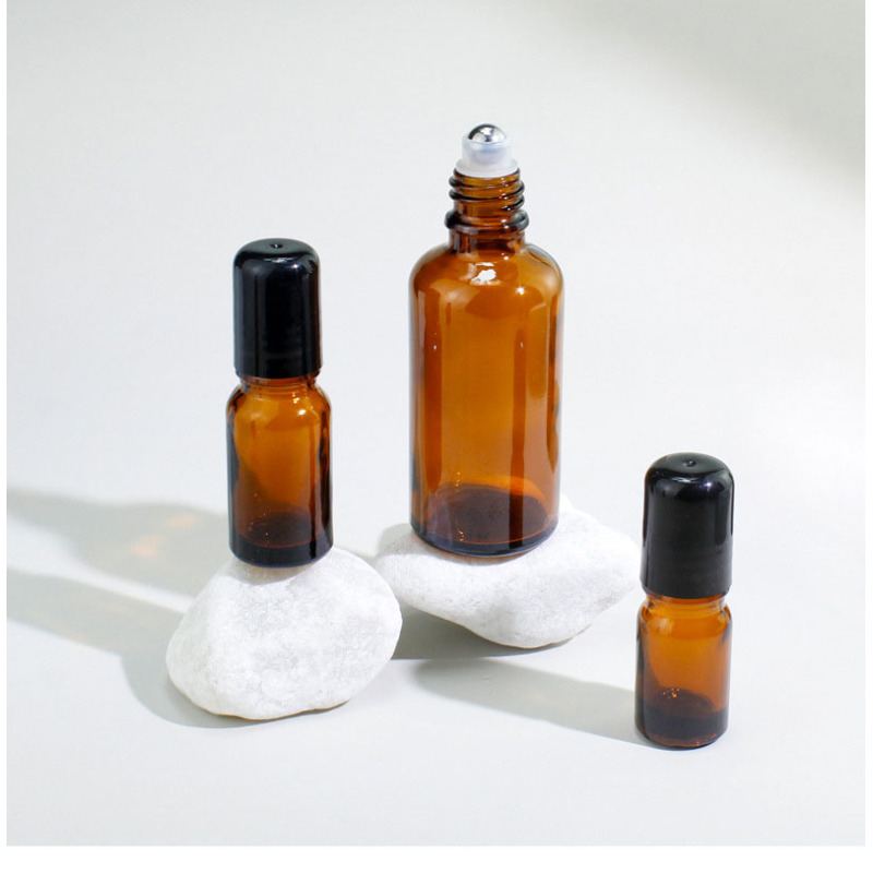 Skincare Packaging 5ml 10ml 15ml Amber Essential Oil Bottle Glass 30ml Roll on Bottle 50ml Roller Bottles for Essential Oils
