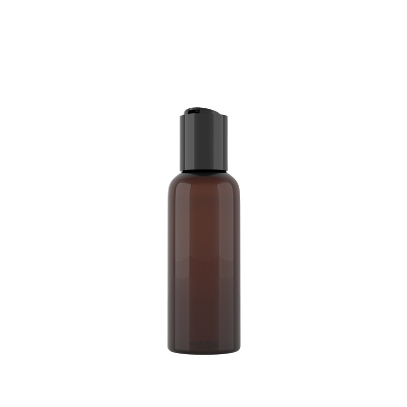 Wholesale 50ml PET Empty Amber Cosmetic Plastic Bottles Cheap Skincare Lotion Jars with Disc Cap and Pump Sprayer Seal