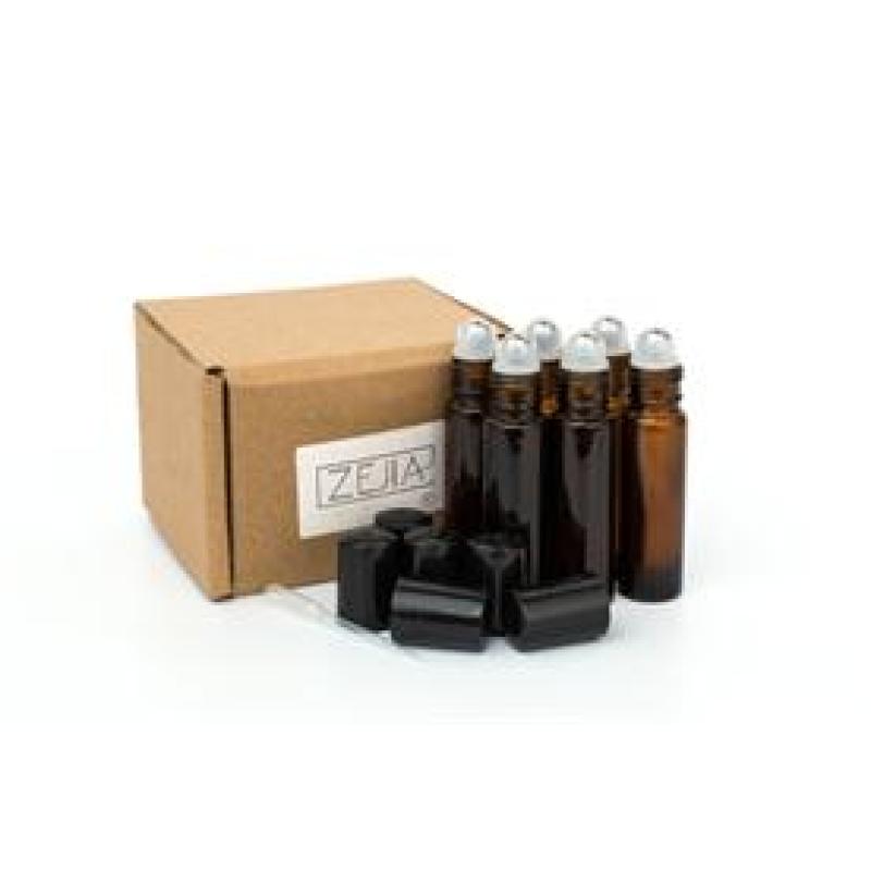 10ml Clear Blue Amber Glass Roll-on Bottles with Roller Stainless Steel for Ball Essential Oil Perfume