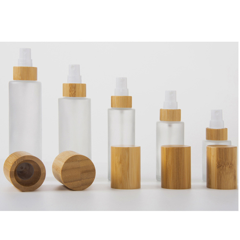 Biodegradable Wooden Cream Bottles Natural Luxury Bamboo Cosmetic Packaging