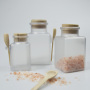 Wholesale Frosted Clear Empty Square Shape 100g/200g Bath Salts Jar Container Recyclable Cosmetic Body Scrub Plastic Skin Care