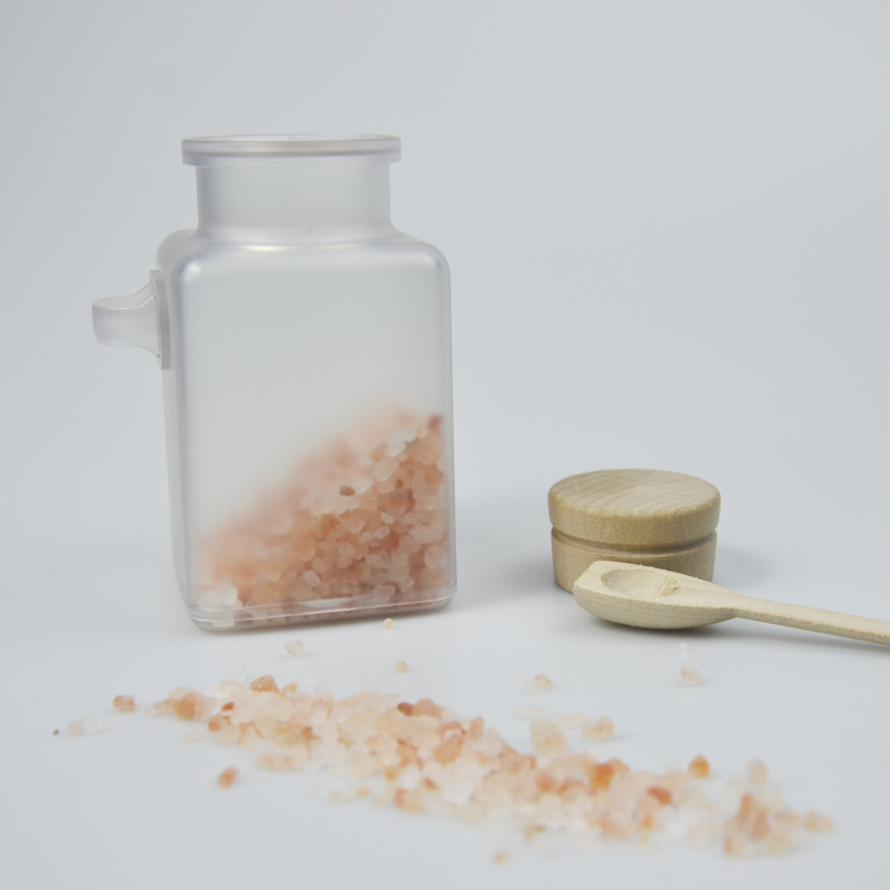 Wholesale Frosted Clear Empty Square Shape 100g/200g Bath Salts Jar Container Recyclable Cosmetic Body Scrub Plastic Skin Care