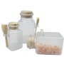 Wholesale Frosted Clear Empty Square Shape 100g/200g Bath Salts Jar Container Recyclable Cosmetic Body Scrub Plastic Skin Care