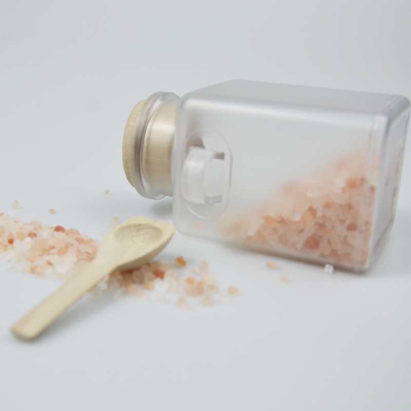 Wholesale Frosted Clear Empty Square Shape 100g/200g Bath Salts Jar Container Recyclable Cosmetic Body Scrub Plastic Skin Care