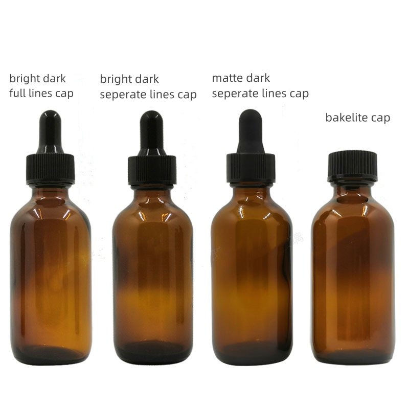2025 Hot Selling Wholesale Amber Cosmetics  Essential Oil Face Serum Boston Glass Dropper Bottles