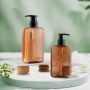 Luxury 200ml 300ml Square Amber Plastic Lotion Pump Bottle Shampoo Bottle  Shower Gel Bottle