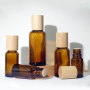 Limited Offer 10ml 100ml Brown Glass Essential Oil Bottles with Wood Cap Pump Sprayer Refillable Aromatherapy Serums Containers