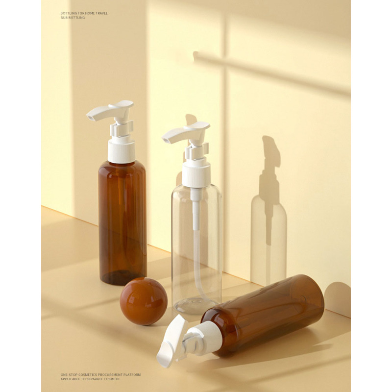 300ml for PET Plastic Cosmetic Packaging Bottle with Round Pump Sprayer and Screen Printing