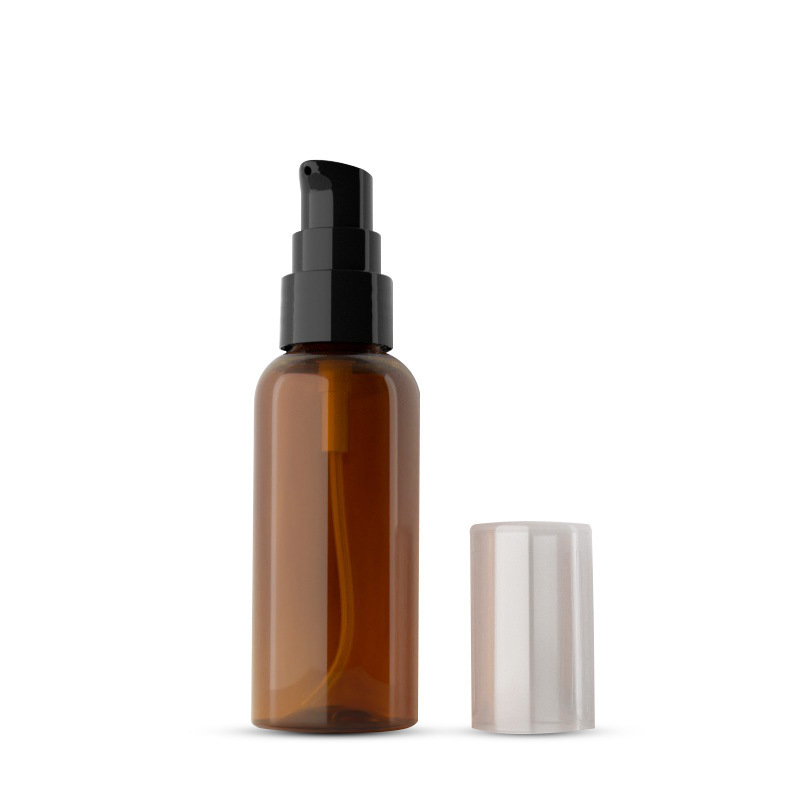 Custom clear PET Bottle with Pump Cosmetic Skincare Round Printing 50ml Lotion Bottle
