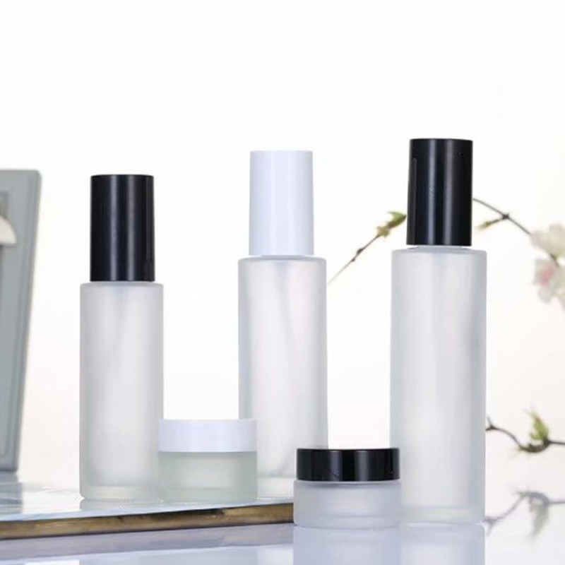 Cosmetic Packaging 4 oz 120ml Lotion Glass Bottle with Plastic Pump
