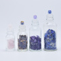 Clear 50ml Essential Oil Roll-on Perfume Bottle Glass Deodorant Vial with Colorful Stones MOQ 100pcs