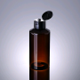 PET Amber Cosmetic Packaging Plastic Bottles with Flip Top Cap