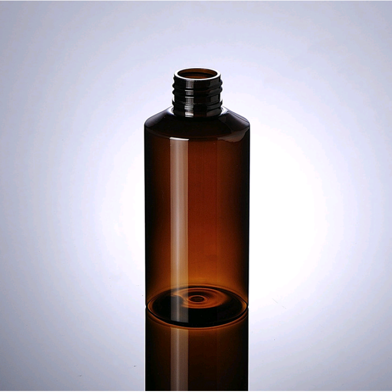 PET Amber Cosmetic Packaging Plastic Bottles with Flip Top Cap
