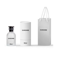 Vintage Empty Refillable 30ml Round Shape Frosted Glass Perfume Spray Bottle 50 ml with Customized Boxes