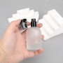 Vintage Empty Refillable 30ml Round Shape Frosted Glass Perfume Spray Bottle 50 ml with Customized Boxes